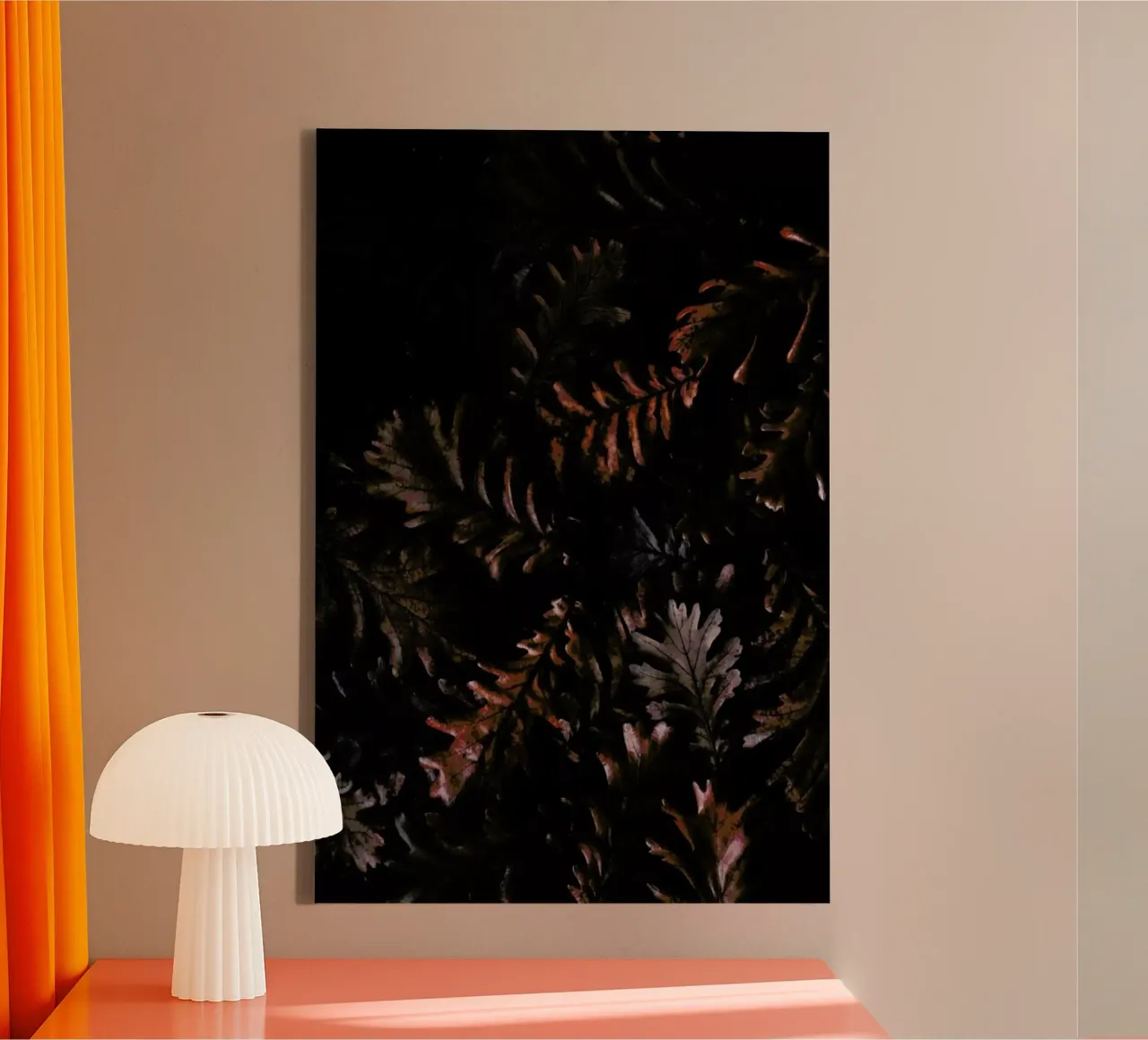 Moody Autumn Leaves tela con Cornice a cassetta da Studio Nahili