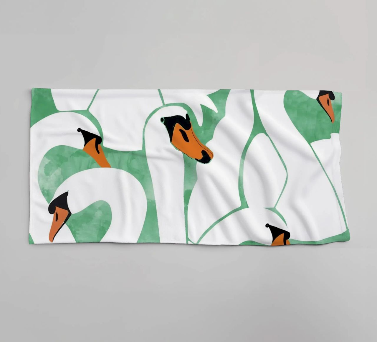 White Calm est né dans un cygne, animaux sauvages aquarelle serviette de bain de 83oranges