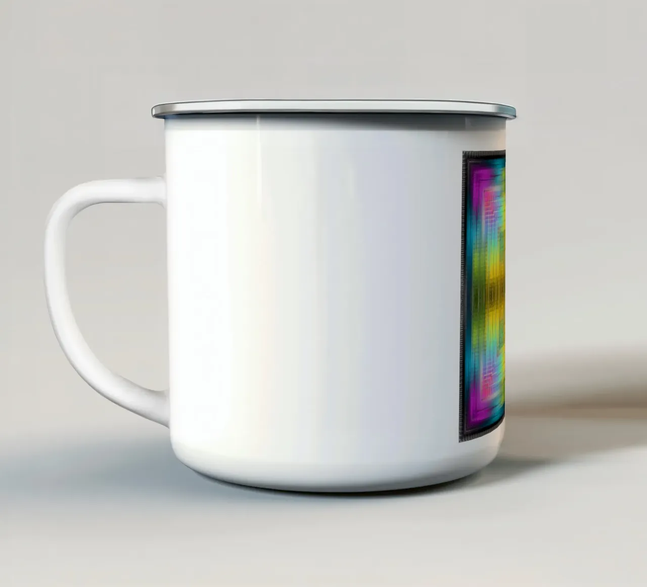 Caleidoscopio incrociato di spettri di colore tazza in smalto da Gürsel Yesil Digital Art