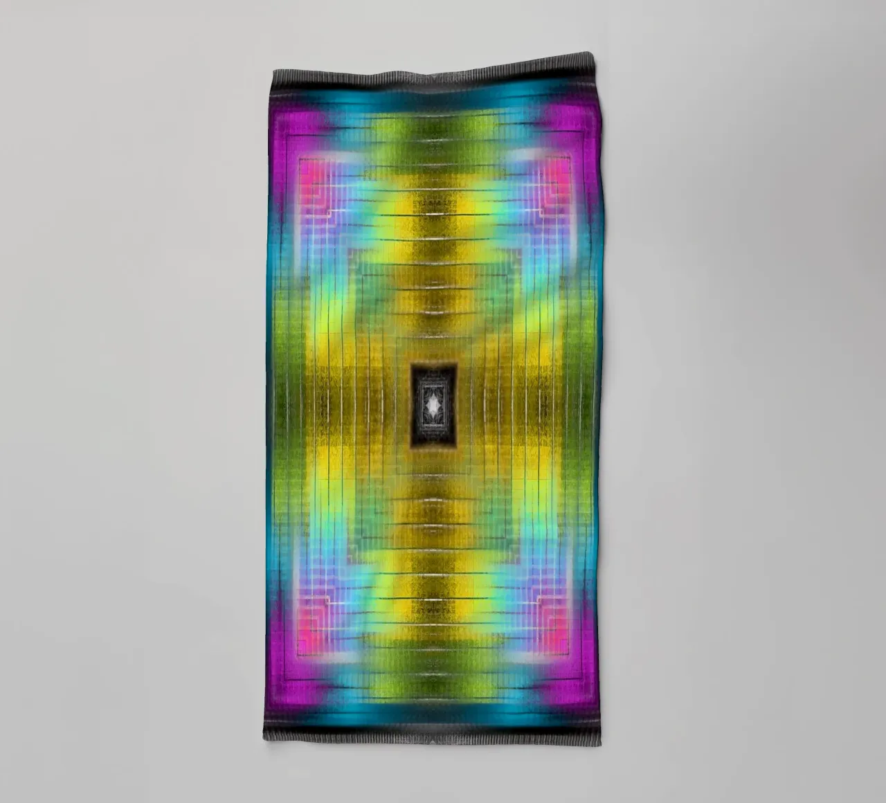 Kaleidoscope cross of colour spectra towel by Gürsel Yesil Digital Art