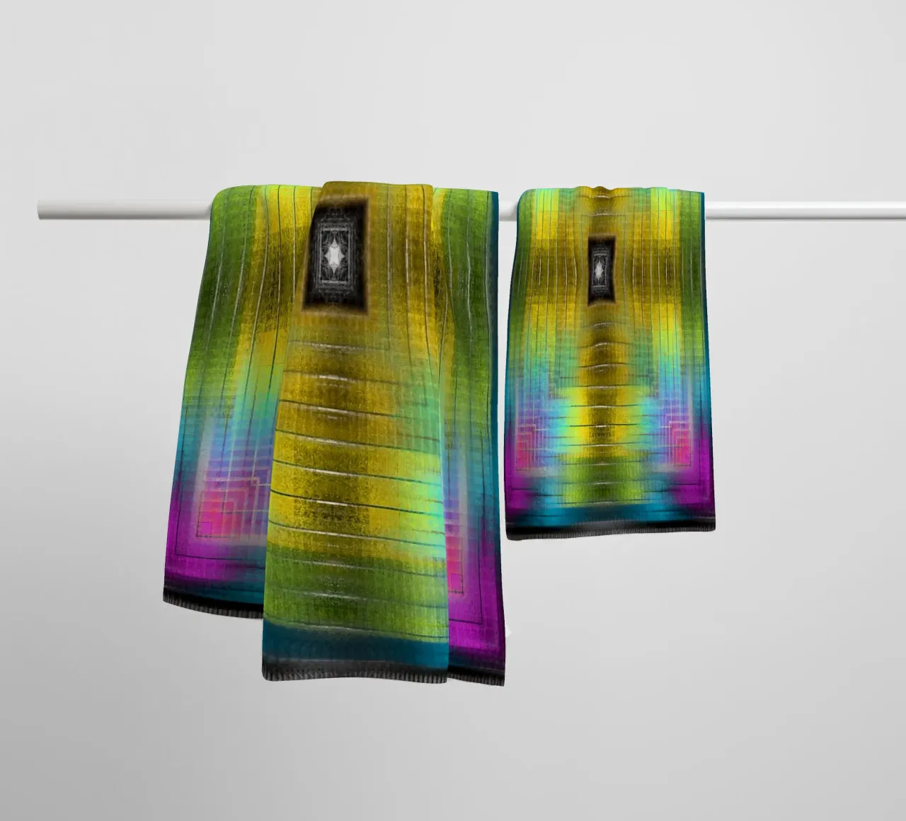 Kaleidoscope cross of colour spectra towel by Gürsel Yesil Digital Art