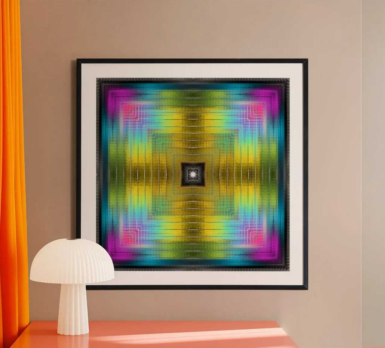 Caleidoscopio incrociato di spettri di colore poster con telaio in alluminio da Gürsel Yesil Digital Art