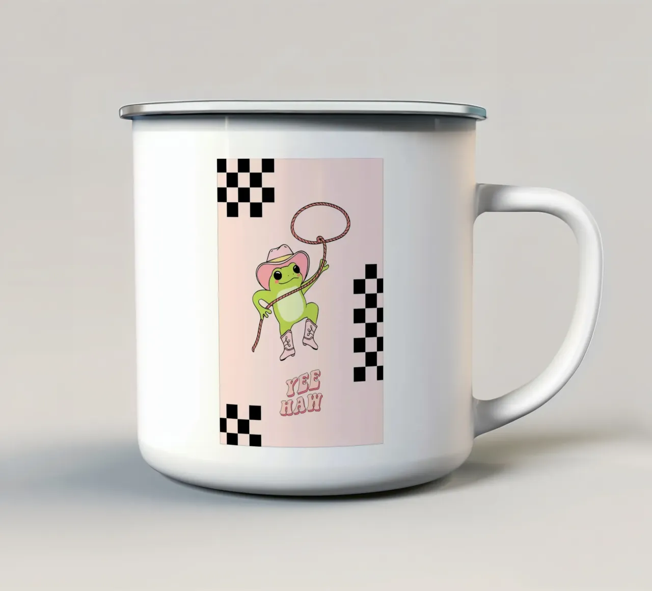 Country frog tazza in smalto da CreativeCreature