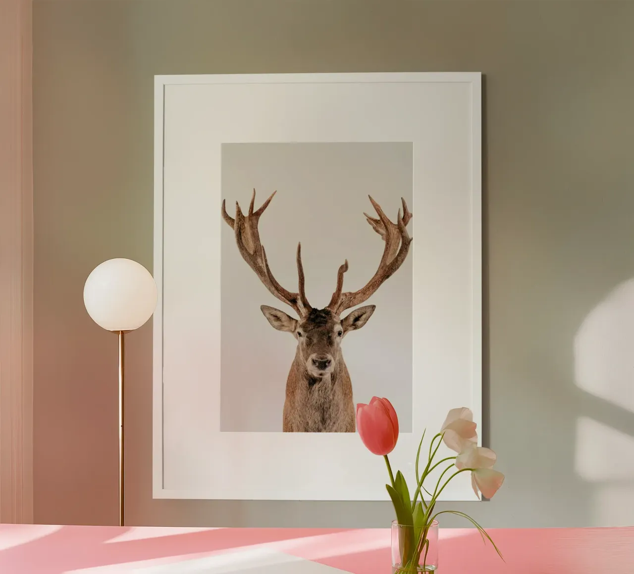 Reindeer poster con telaio in alluminio da Paws & Claws