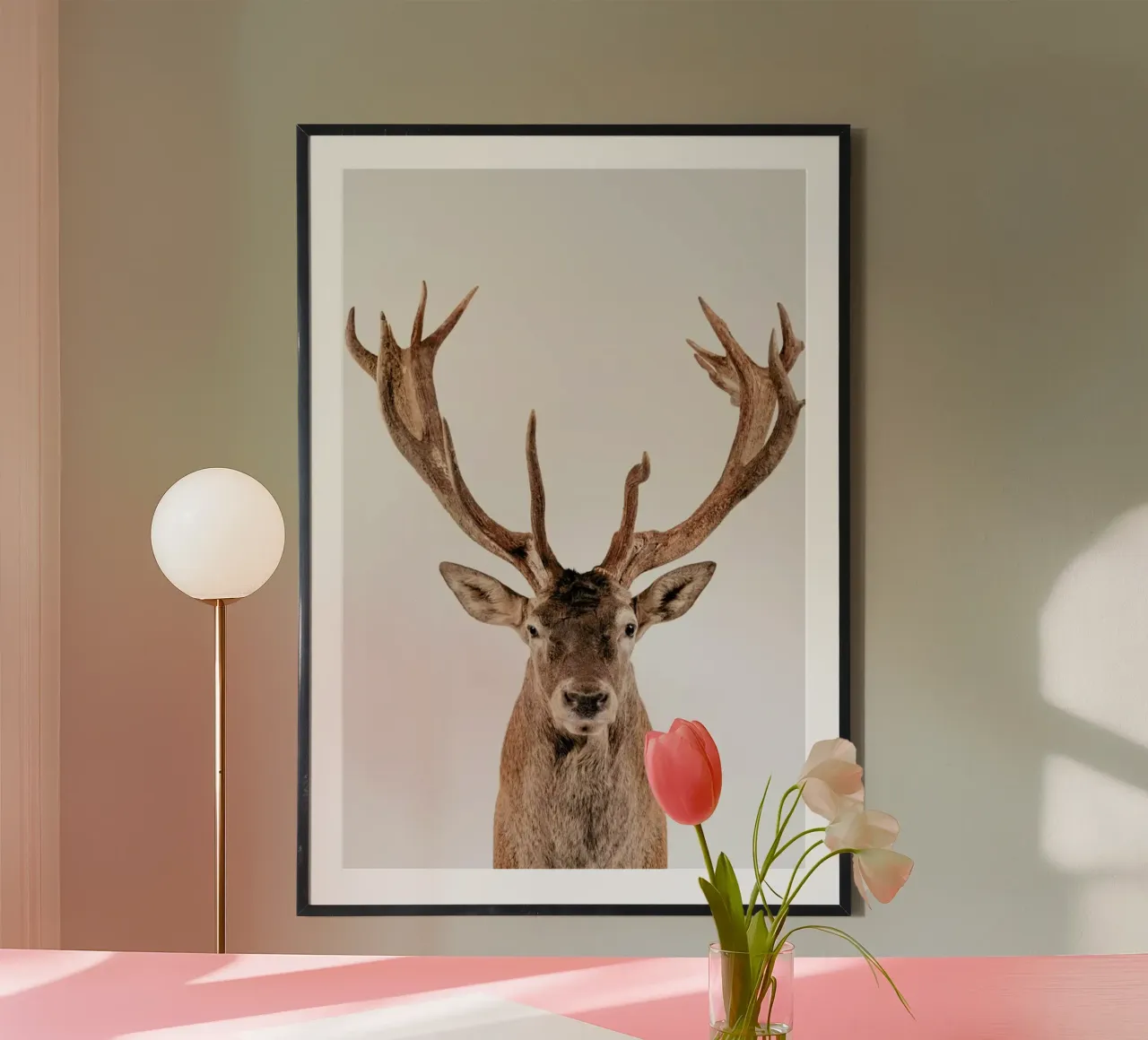 Reindeer poster con telaio in alluminio da Paws & Claws