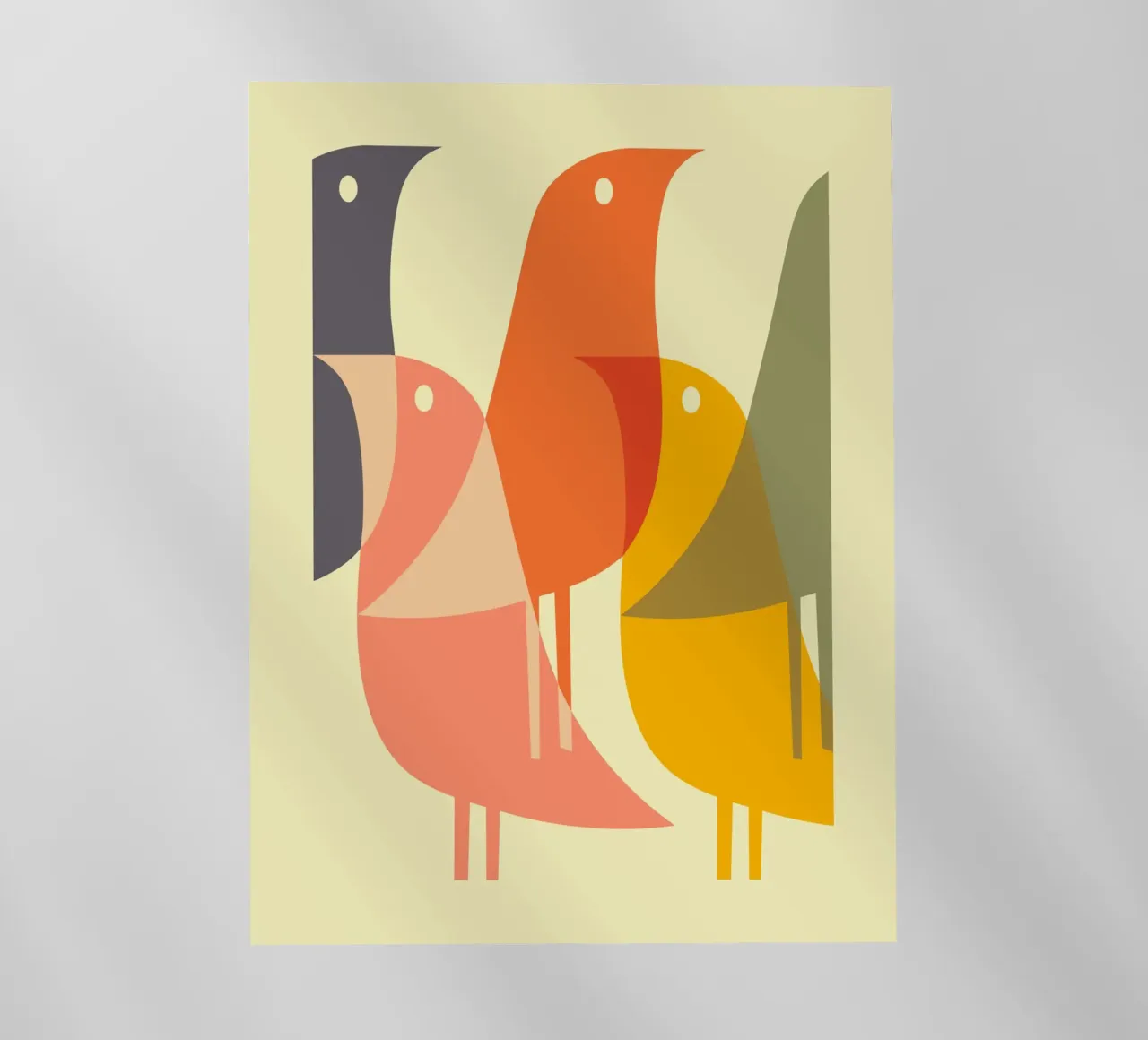 Bird Print - Geometric Art | Pop Culture Print | Mid Century pellicola backlit da Jaffa Orange