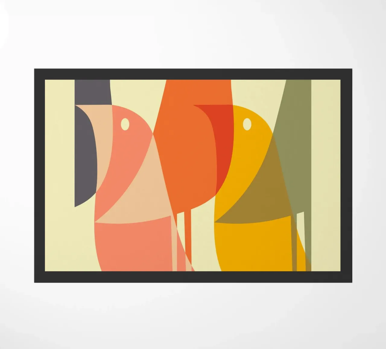 Bird Print - Geometric Art | Pop Culture Print | Mid Century zerbino da Jaffa Orange