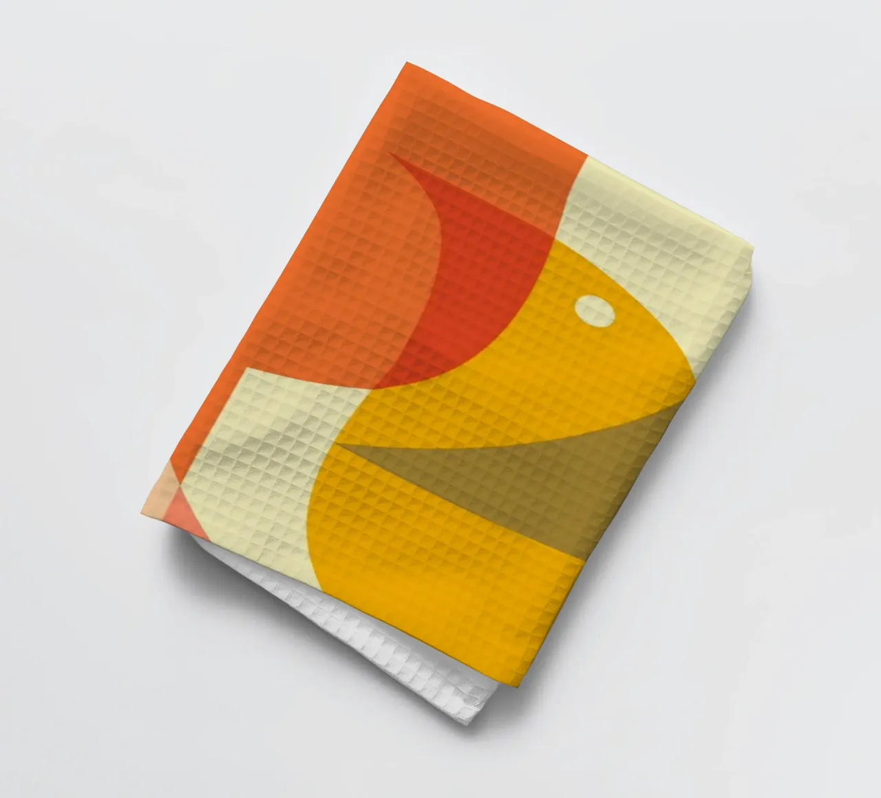 Bird Print - Geometric Art | Pop Culture Print | Mid Century theedoek van Jaffa Orange