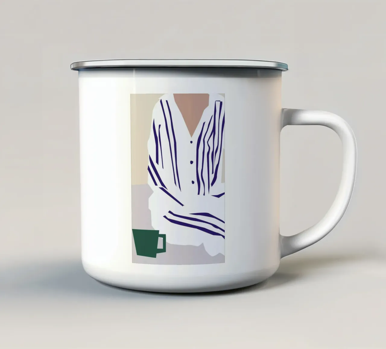 PJ enamel mug by Helena Ravenne