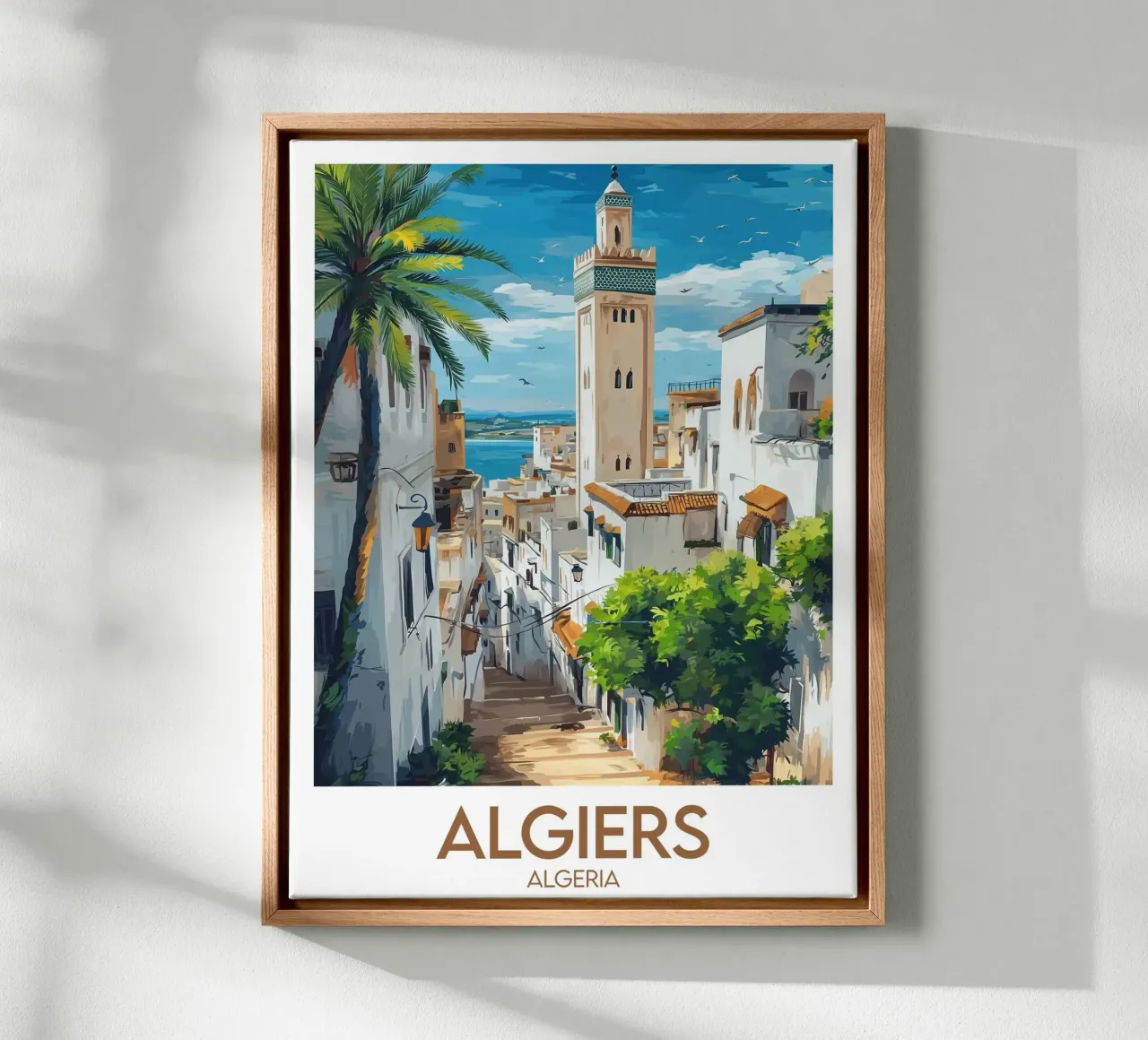 Verkeer Algiers canvas met Baklijst van Frame the World