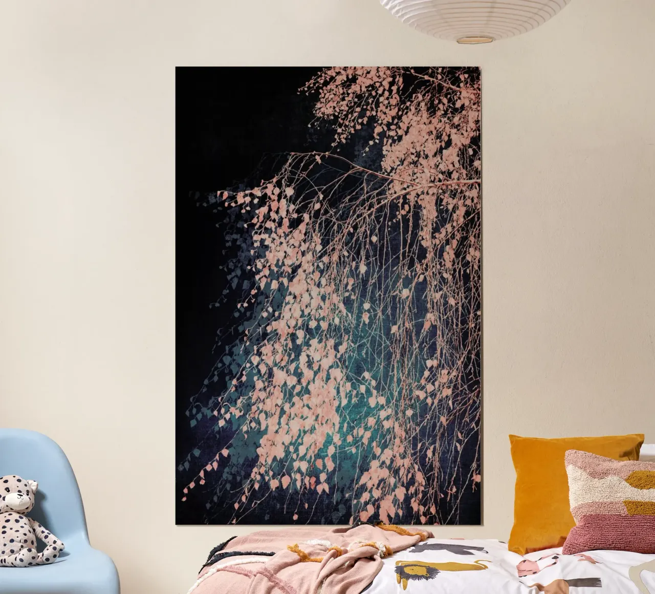 Albero - Betulla Sussurri di Rosa Polveroso poster con telaio in plastica da Ingrid Beddoes