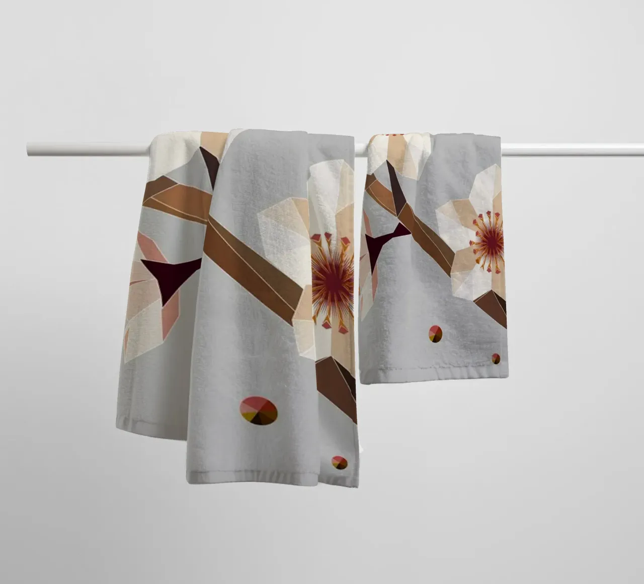 Plum blossom branch - Delicate elegance in geometric form towel by namosh