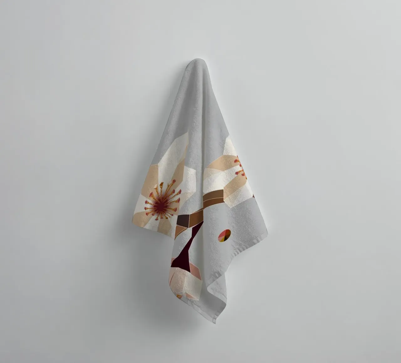 Plum blossom branch - Delicate elegance in geometric form towel by namosh
