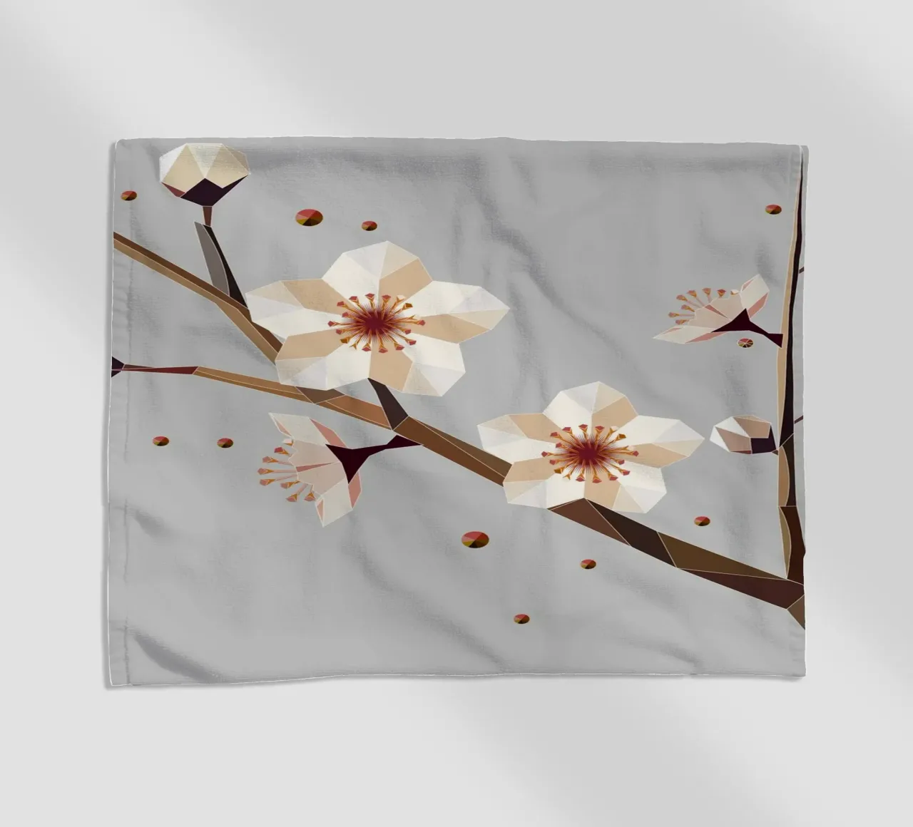 Plum blossom branch - Delicate elegance in geometric form beach towel by namosh