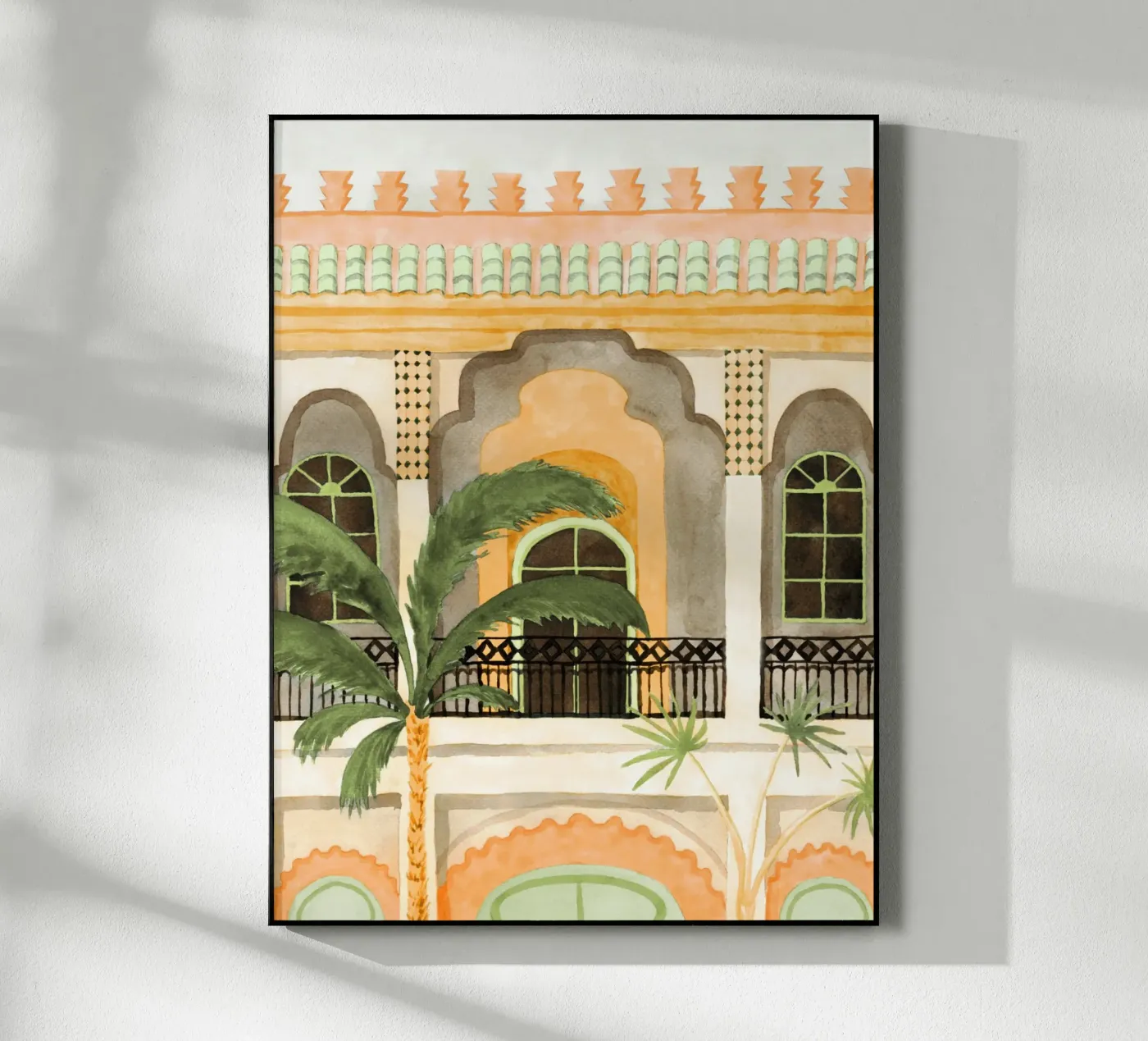 Marrakech Riad acryl van Palmartprints