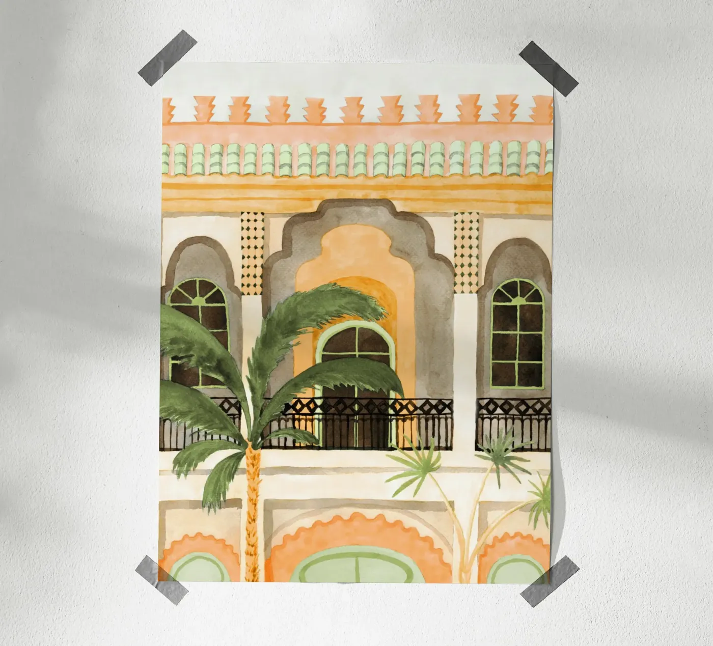 Marrakech Riad poster van Palmartprints