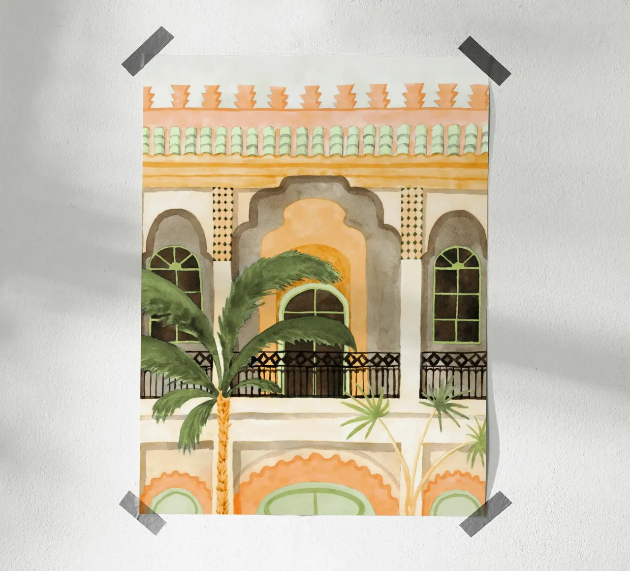 Marrakech Riad poster da Palmartprints