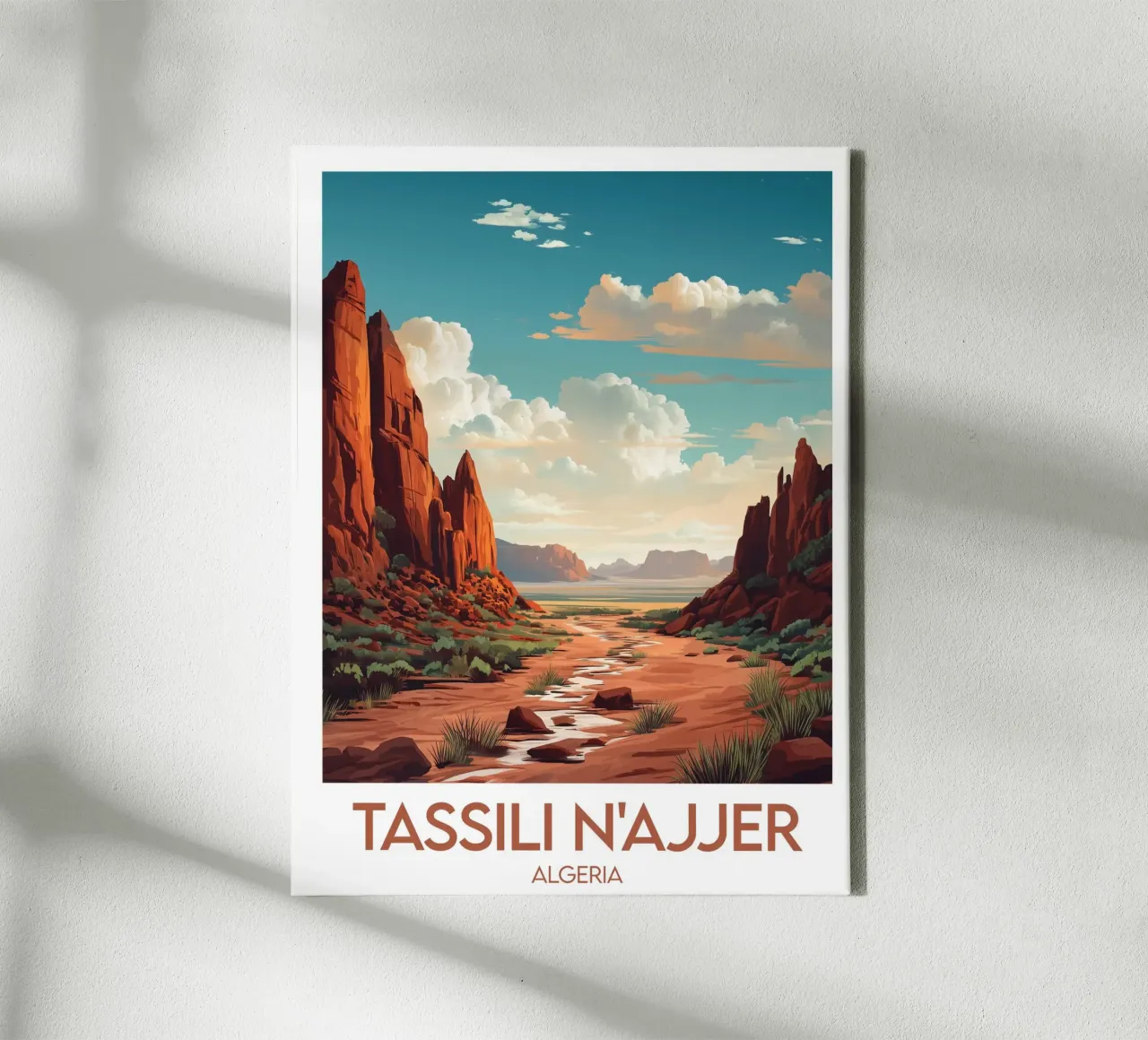Verkeer Tassili n'Ajjer canvas met Baklijst van Frame the World