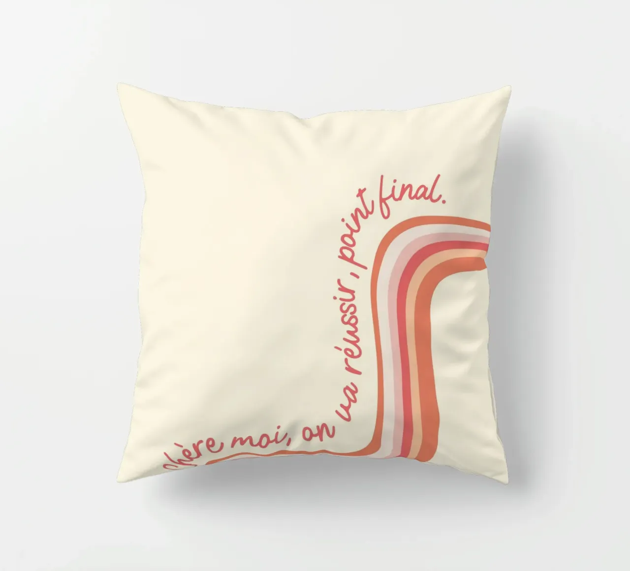 Chère moi, on va réussir, point final. decorative cushion by Studio Luana