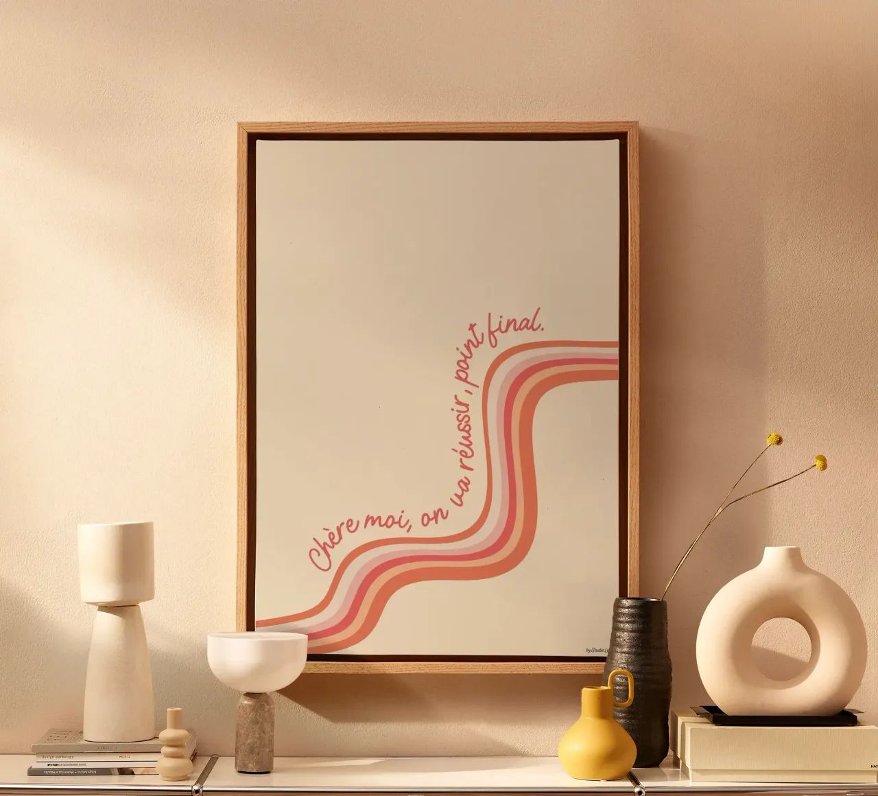 Chère moi, on va réussir, point final. tela con Cornice a cassetta da Studio Luana
