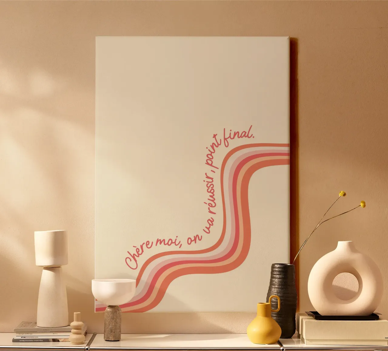 Chère moi, on va réussir, point final. tela con Cornice a cassetta da Studio Luana