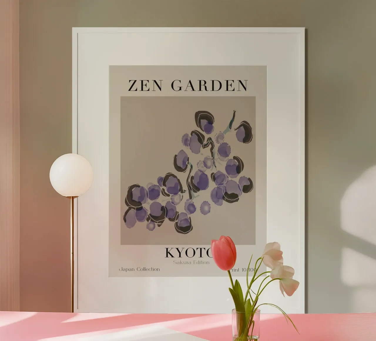 Zen Garden No 03 poster con telaio in alluminio da treechild