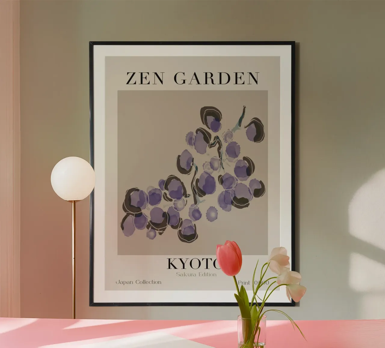 Zen Garden No 03 poster con telaio in alluminio da treechild