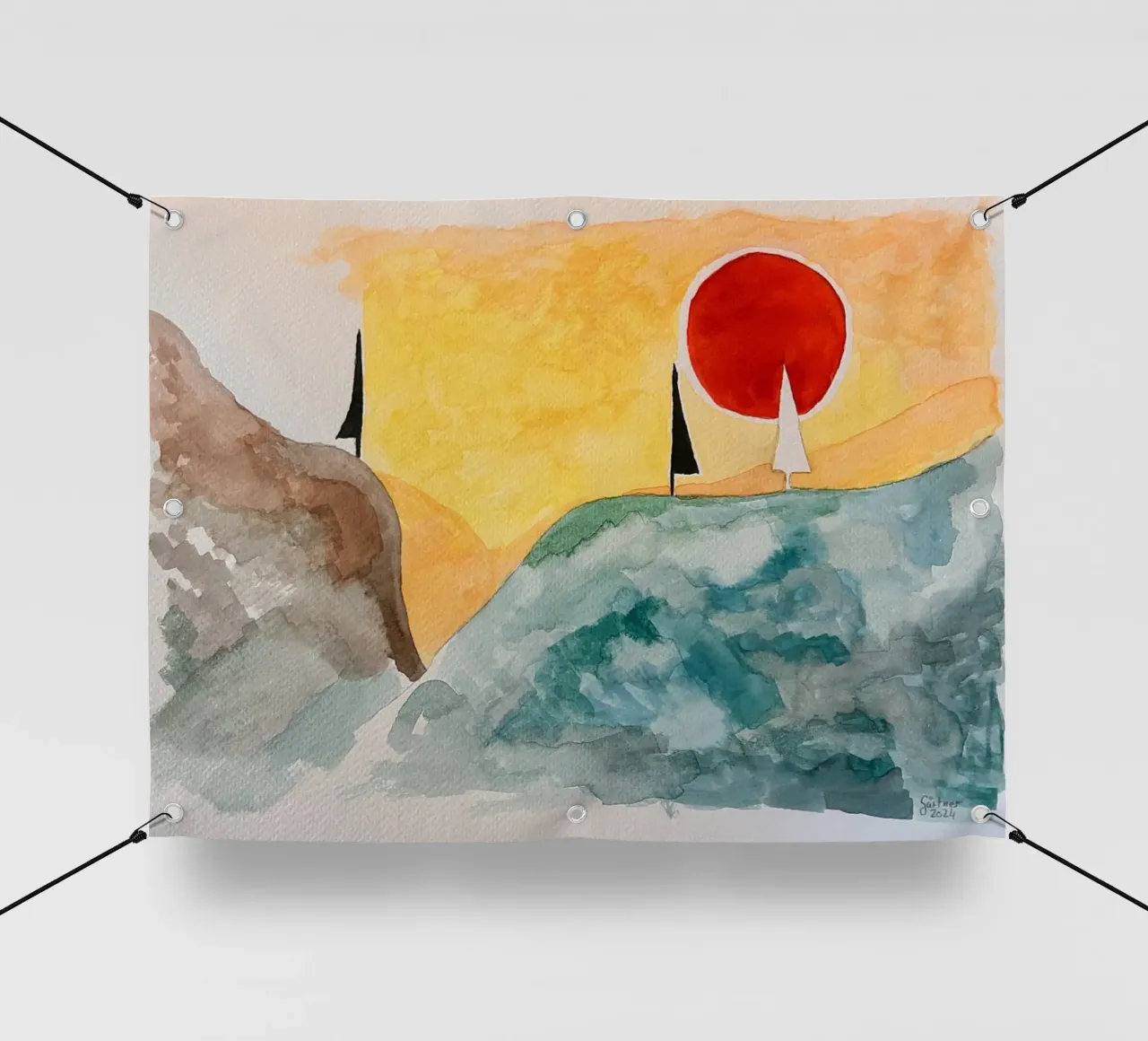 Un albero e mezzo telo in pvc da Leonhard Guertner ART