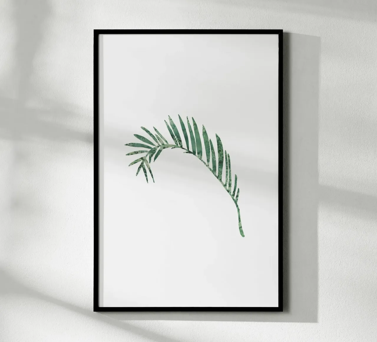 Watercolor Palmleaf poster con telaio in alluminio da karenmenzenbach