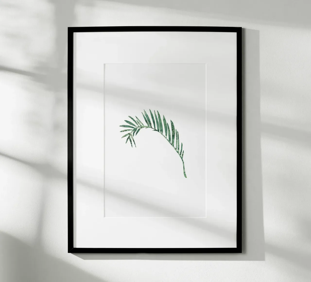 Watercolor Palmleaf poster con telaio in alluminio da karenmenzenbach