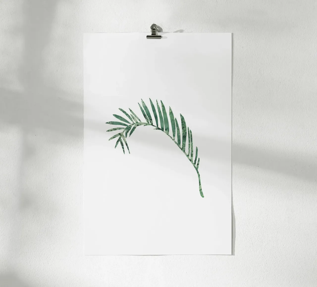 Watercolor Palmleaf poster con telaio in alluminio da karenmenzenbach