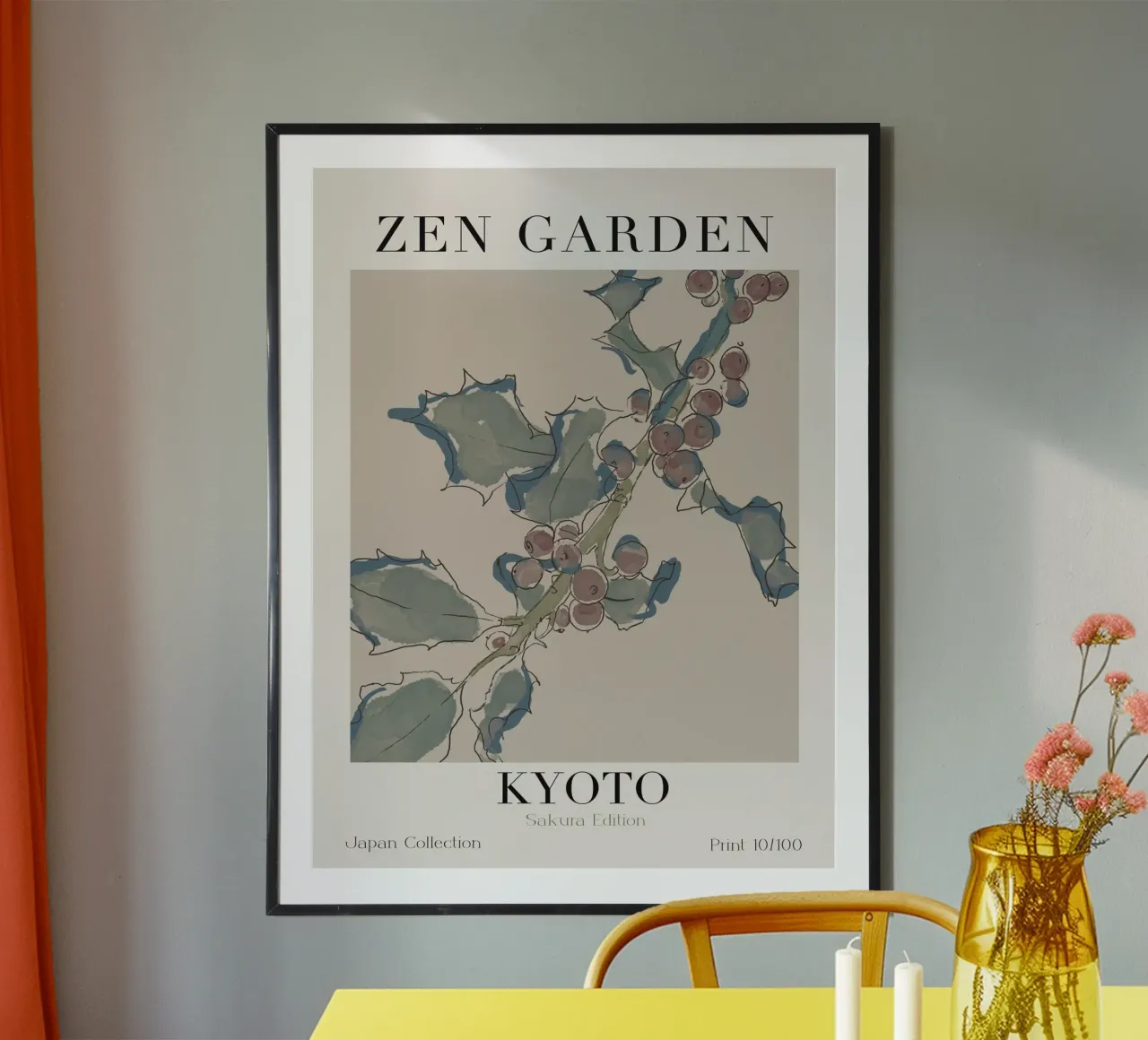 Zen Garden No 06 poster con telaio in alluminio da treechild