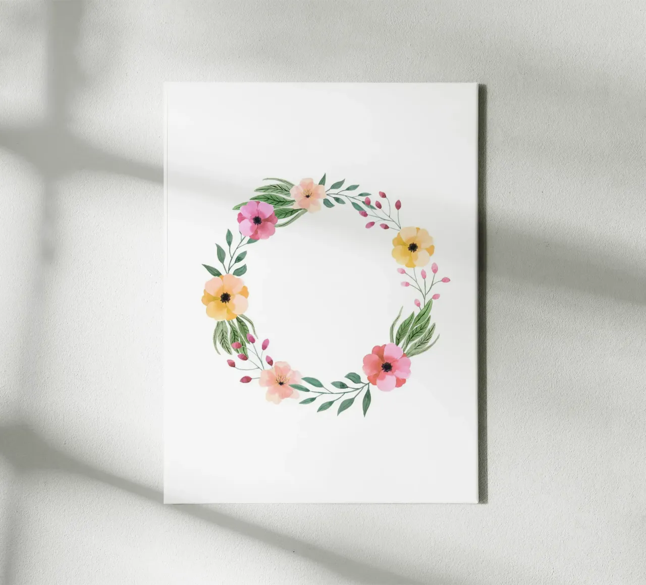 Floral Watercolor Wreath canvas by karenmenzenbach