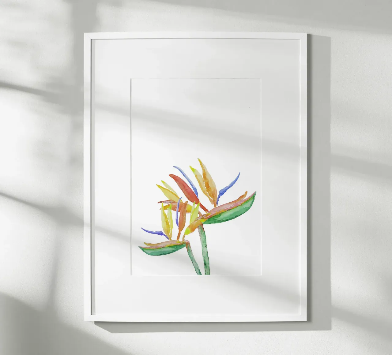 Strelitzia Blossoms poster con telaio in legno da karenmenzenbach