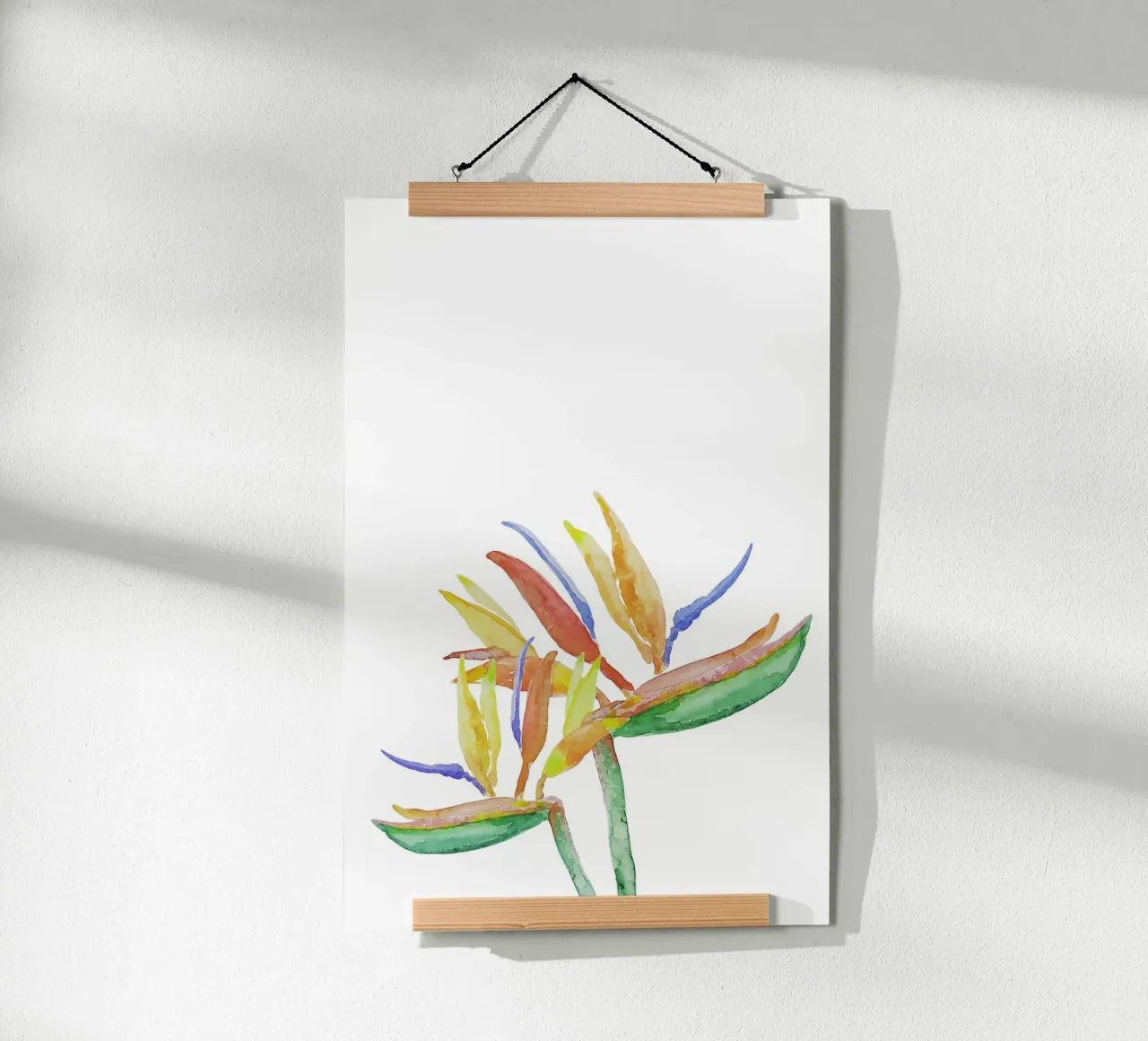 Strelitzia Blossoms poster con telaio in legno da karenmenzenbach