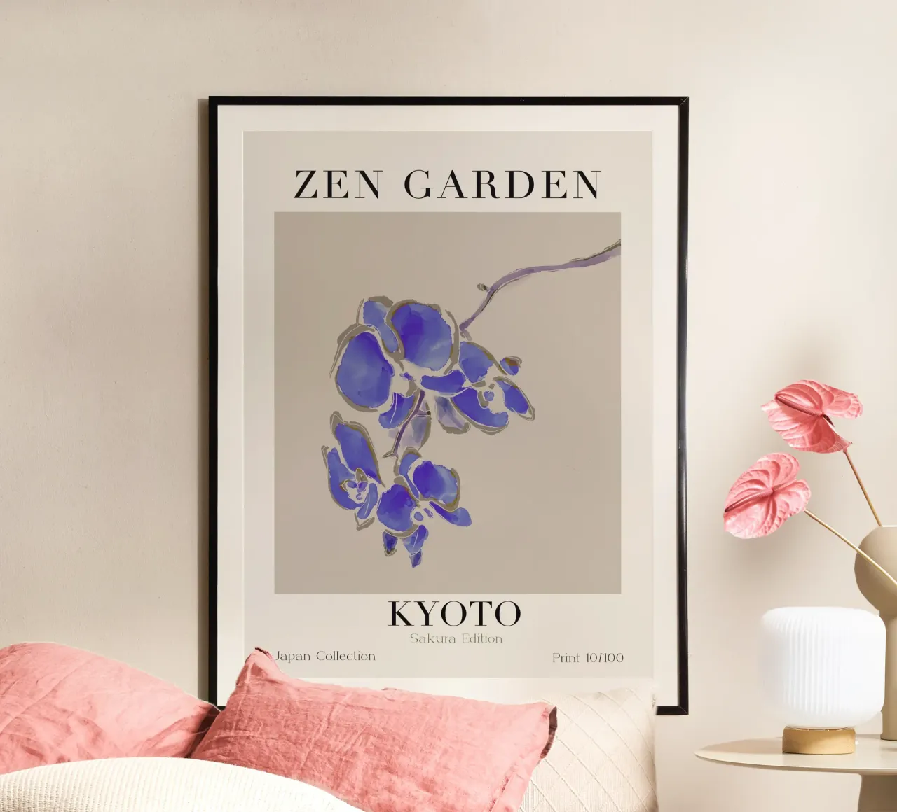 Zen Garden No 08 poster con telaio in alluminio da treechild