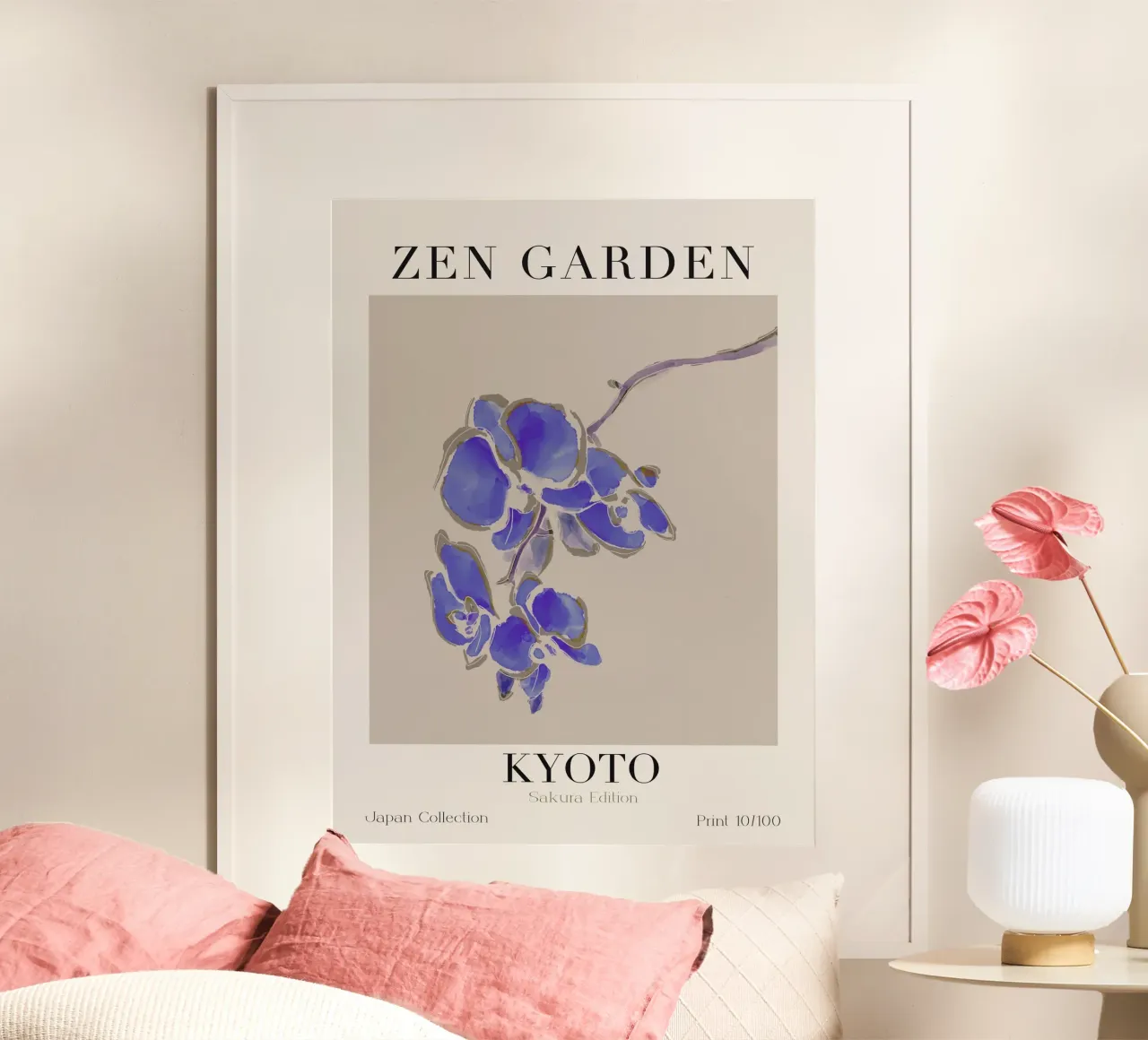 Zen Garden No 08 poster con telaio in alluminio da treechild