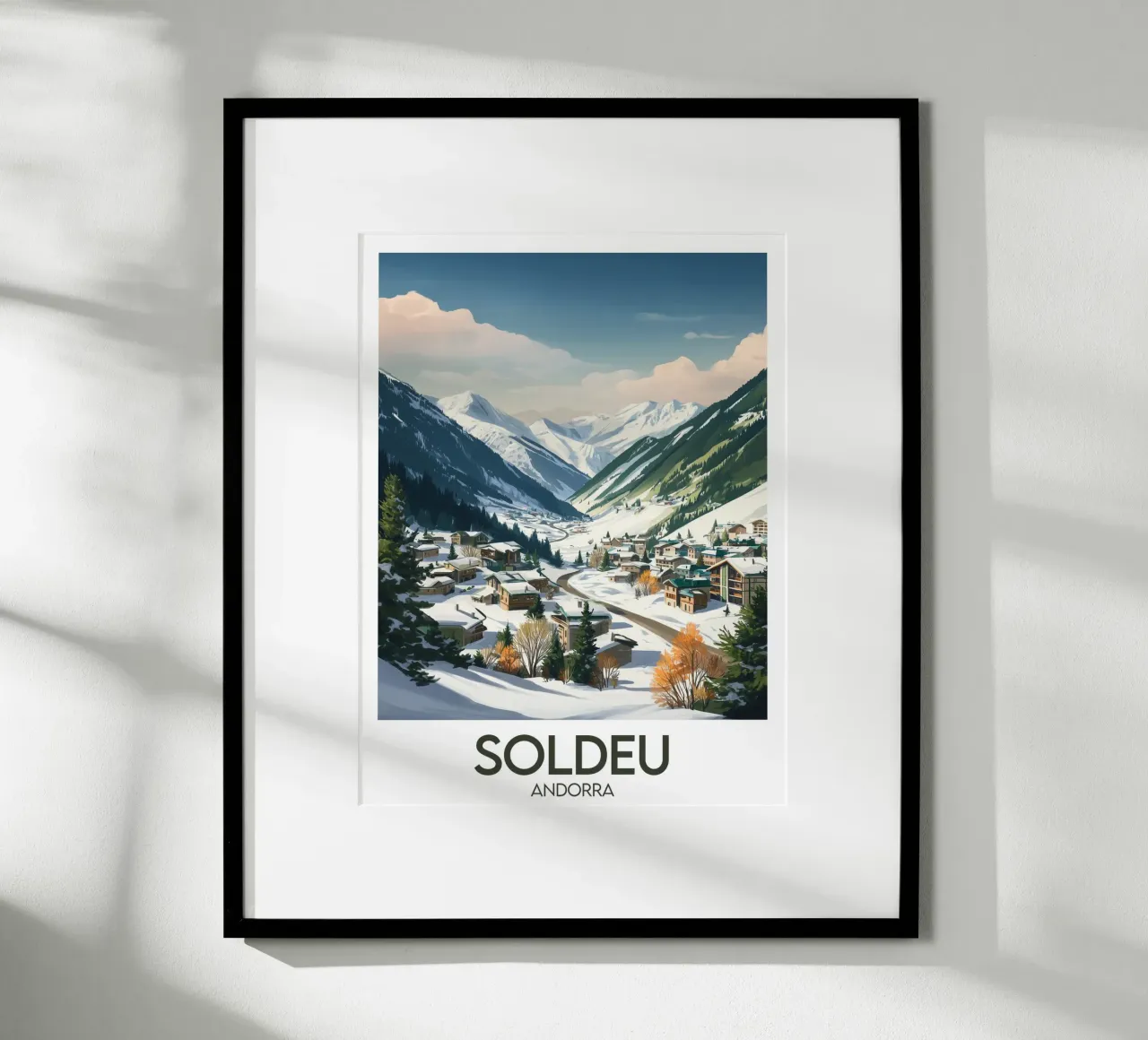 Affiche Soldeu poster con telaio in legno da Frame the World
