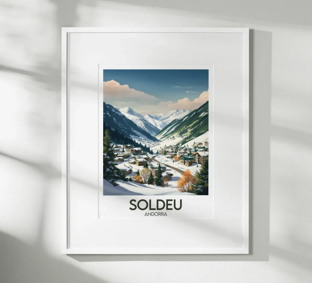 Affiche Soldeu poster con telaio in legno da Frame the World