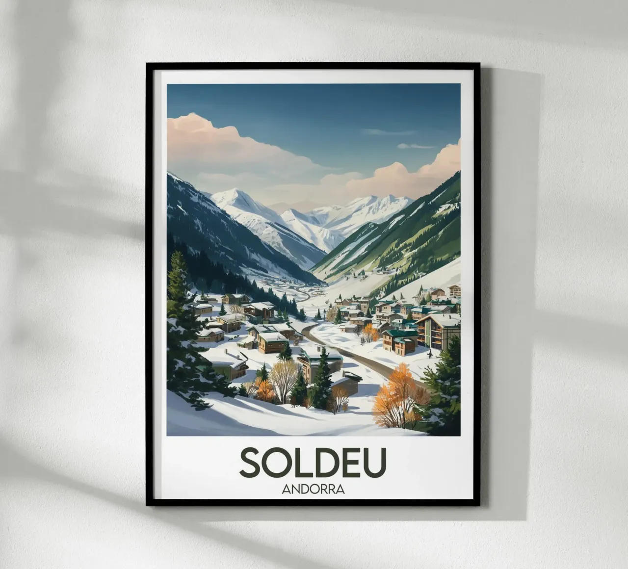 Affiche Soldeu poster con telaio in legno da Frame the World