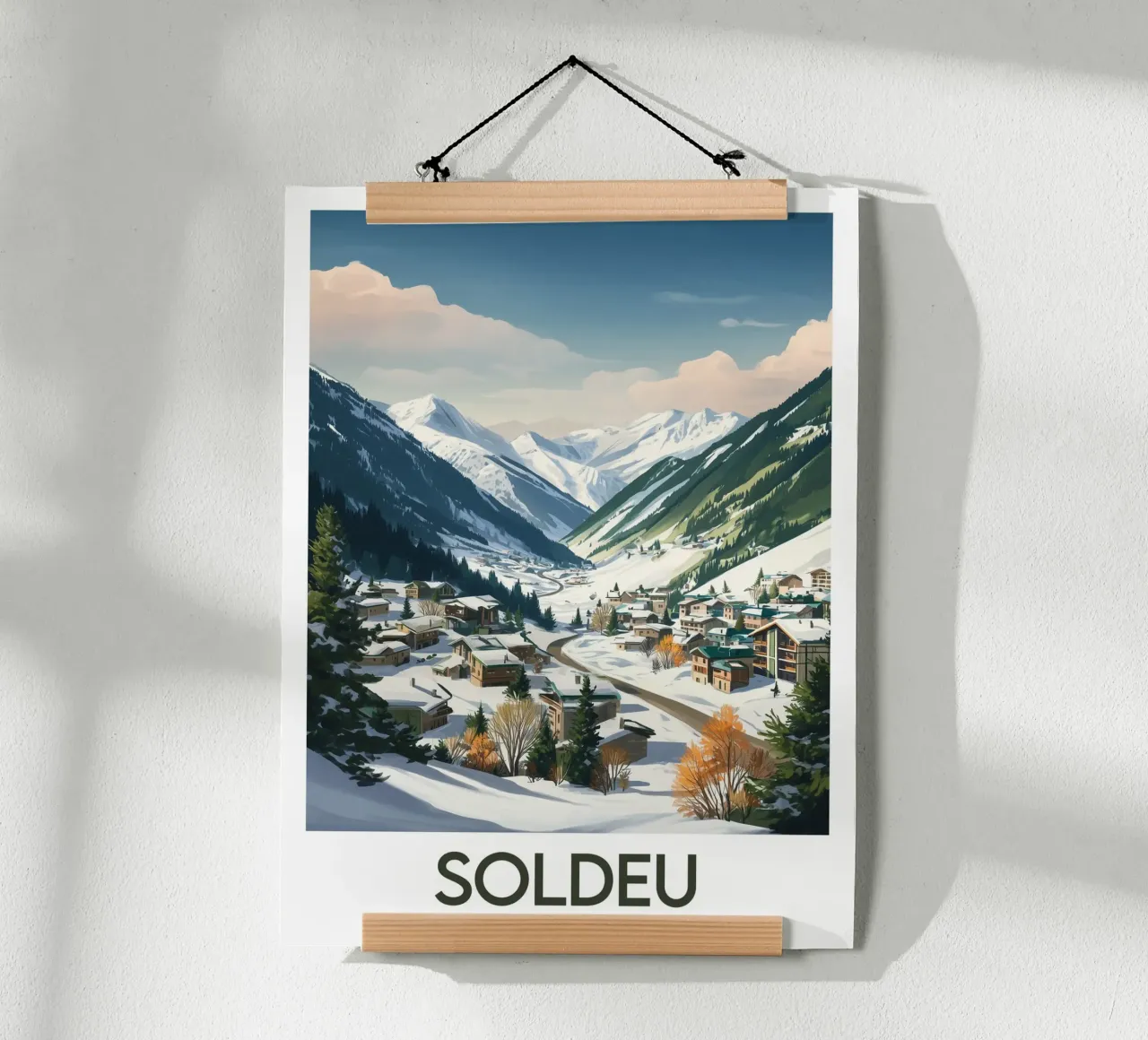 Affiche Soldeu poster con telaio in legno da Frame the World