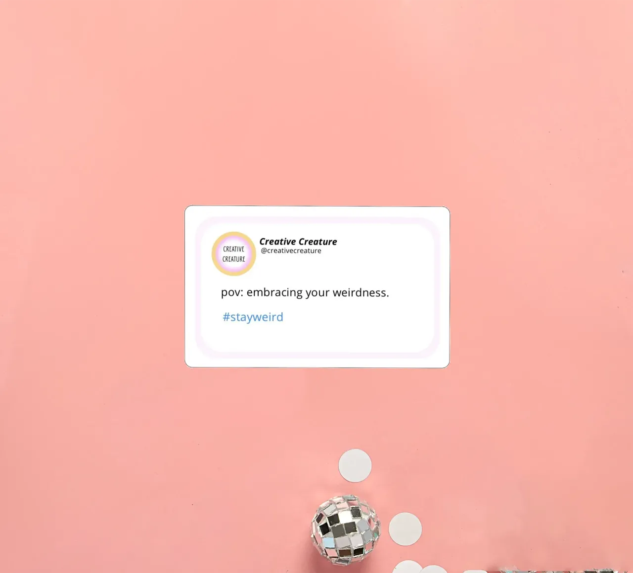 POV: embracing your weirdness. adesivo da CreativeCreature
