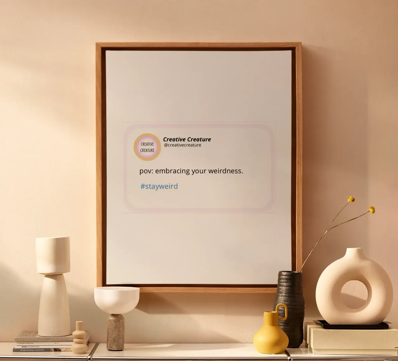 POV: embracing your weirdness. Leinwand mit Schattenfugenrahmen von CreativeCreature