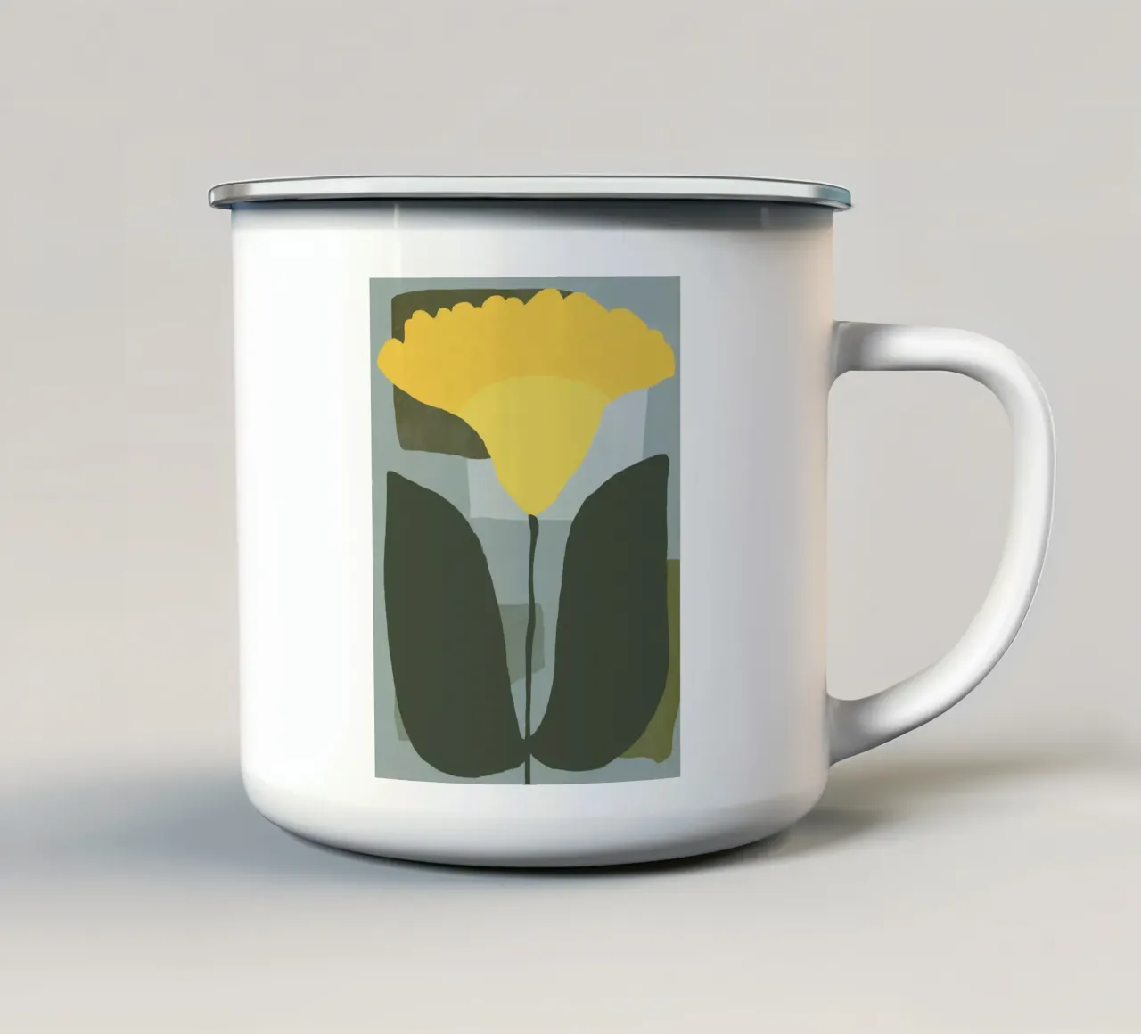 Grande fiore giallo tazza in smalto da Little Dean