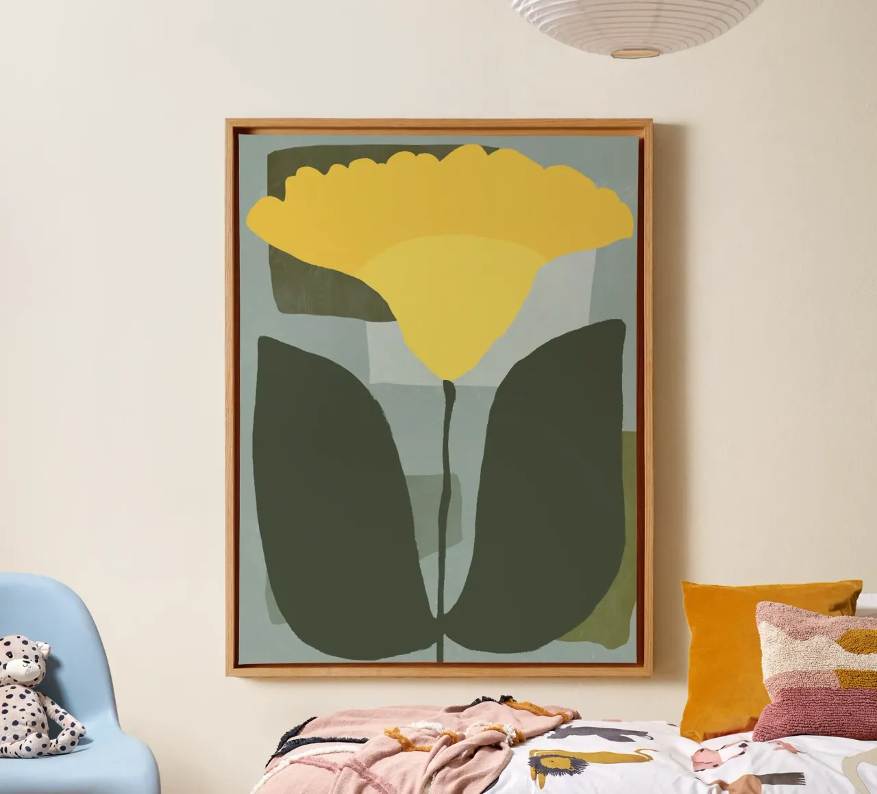 Big yellow bloom canvas by Little Dean
