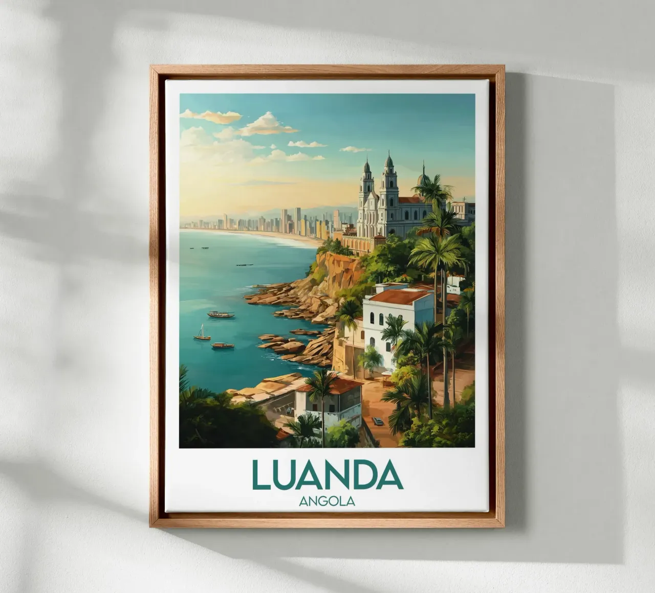 Affiche Luanda tela con Cornice a cassetta da Frame the World