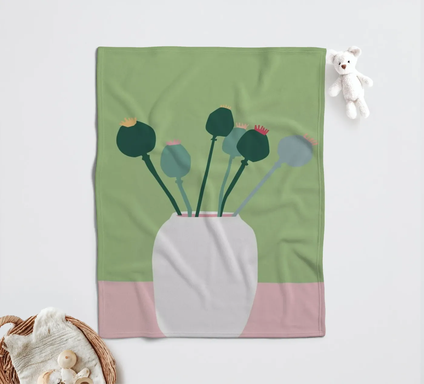 Mohnblume Fleecedecke von Helena Ravenne