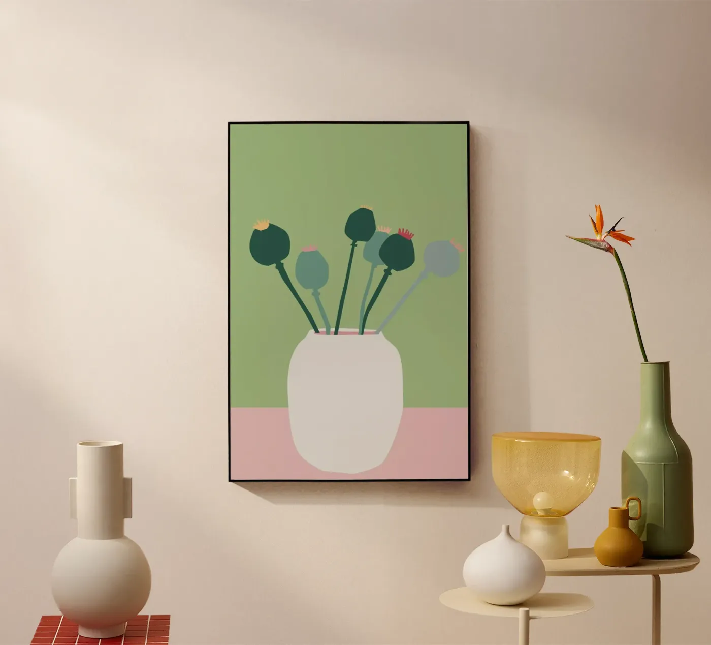 Mohnblume acryl van Helena Ravenne