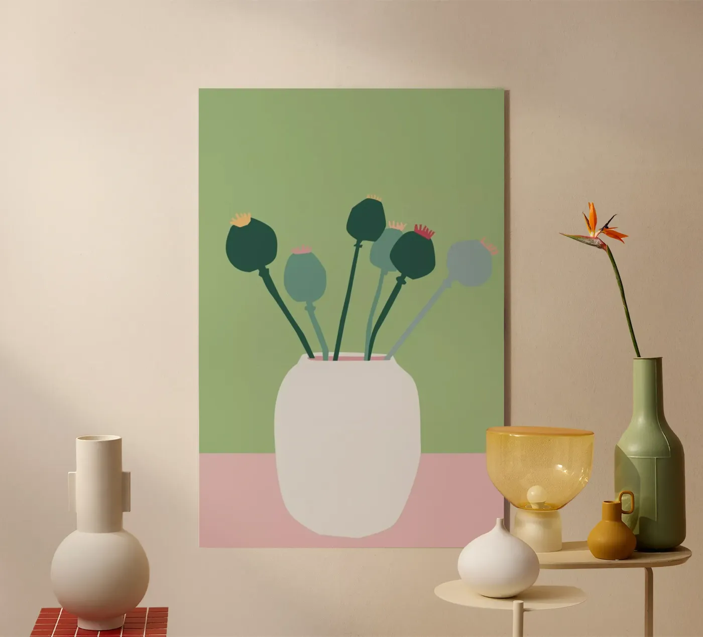 Mohnblume acryl van Helena Ravenne