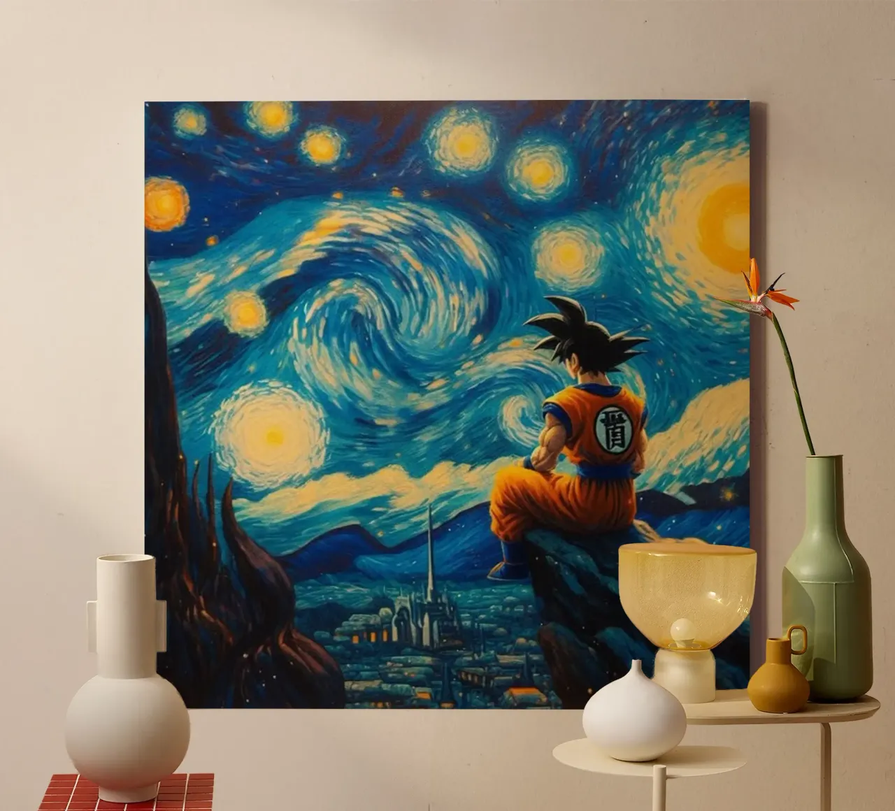 Incredibile Goku in azione tela da withandname